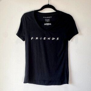 FRIENDS Black V Neck Tee S